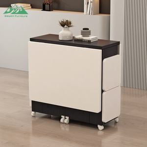 Table à manger pliante moderne Wayon, blanche, mobile, avec armoire <span class=keywords><strong>de</strong></span> rangement à rabat, <span class=keywords><strong>meubles</strong></span> <span class=keywords><strong>de</strong></span> cuisine pour petits espaces - Product Image 3