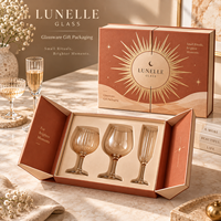 Boîte cadeau personnalisée en carton rigide avec couvercle rabattable pour ensembles de verrerie de luxe