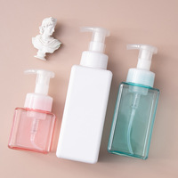 Bouteille de recharge en plastique vide 250/450/650 ml avec tête de pompe à mousse, distributeur de savon liquide en PETG vert ambré, récipient pour lavage des mains FY003