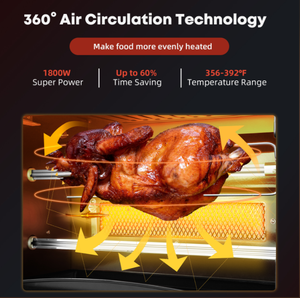 38L hẹn giờ kỹ thuật số <span class=keywords><strong>Mini</strong></span> Lò nướng bánh mỳ đa chức năng Cán tính năng nướng điện cho hộ gia đình sử dụng bao gồm kim loại nhà ở - Product Image 4