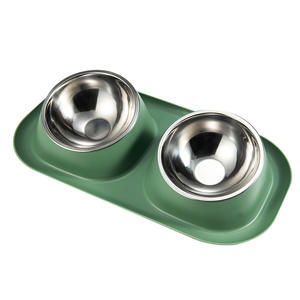 Alta Qualidade Aço Inoxidável Pet Bowl Double Bowl para Cães Gatos Atacado Manilha Pescoço Proteção <span class=keywords><strong>Cat</strong></span> Food Bowl Dropshipping - Product Image 1