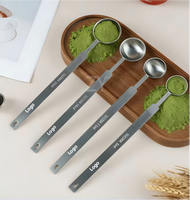 Cuillère à matcha portable en acier inoxydable, écologique, cuillères doseuses multi-tailles, pour la distribution de poudre de thé, thé matcha traditionnel