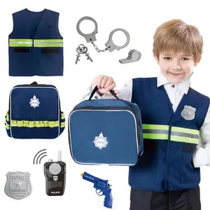 High Quality Role Pretend Play Police Gun Toys Set Costume Backpack Toys Police Handcuf