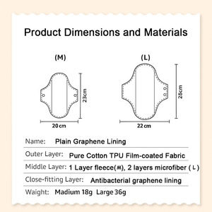 Serviettes hygiéniques lavables multi-tailles avec ailettes, respirantes, antibactériennes, en tissu, super absorbantes, anti-fuites, pour la nuit - Product Image 2