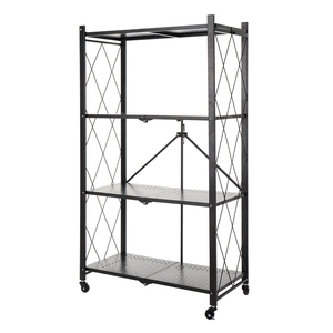 Étagère Métallique à Roulettes, Meuble de Rangement 4 Niveaux Doré Pliable, Rayonnage d'Entrepôt pour Garage, Grande Capacité, Cuisine, Vente Chaude - Product Image 1