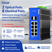 Switch PoE Industrial Gigabit de 8 Puertos con Entrada de 44-57V, Switch de Red Ethernet L2 Administrado para Riel DIN con 2 Puertos SFP Uplink