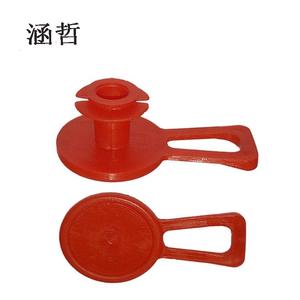 Tapa protectora de brida de plástico roja con asa para protección contra el polvo, grado de moldeo por inyección - Product Image 1