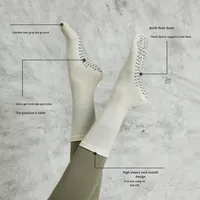 Chaussettes de yoga unisexes, mi-mollet, antidérapantes, absorbant la transpiration, cinq doigts, fitness, sport, séparées aux orteils, pilates, coton blanc, adhérence