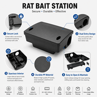 Piège à rats avec station d'appât verrouillable à clé, en plastique PP robuste, pour tuer les rongeurs et les souris, usage intérieur/extérieur, lutte antiparasitaire, vente en gros