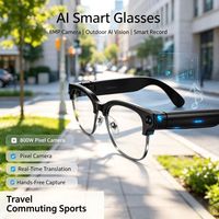 Lunettes Intelligentes IA avec Caméra 1080P, Enregistreur Vidéo, Microphone, Commande Vocale, Traduction en Temps Réel, Chargement Type-C, Lecteur de Musique