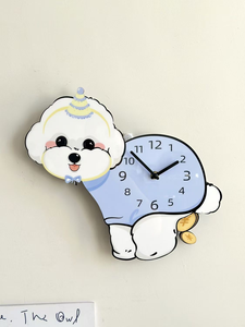 Orologio <span class=keywords><strong>da</strong></span> <span class=keywords><strong>Parete</strong></span> Analogico al Quarzo con Lancette Silenziose, Design Cucciolo Carino, per Soggiorno - Product Image 5