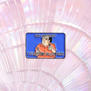 Sáng Tạo Màu Xanh Tiếng Anh Chữ Hài Hước Tùy Chỉnh Thiết Kế Vì Vậy Bất kỳ Cách Tôi Bắt Đầu Nổ Kim Loại Men Ve Áo Pins - Product Image 5