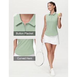 Camiseta Polo sin Mangas para Mujer, Cuello Tipo Polo, Corte Ajustado, Transpirable, para Ejercicio o Golf, 100% Poliéster Tejido, Ropa Deportiva - Product Image 5