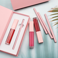 Nouveau Kit de Rouge à Lèvres Mat et Crayon à Lèvres Rose de Luxe à Marque Privée