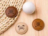 Marqueurs de balle de golf magnétiques en similicuir gravables au laser, motifs de dessins animés amusants, designs personnalisés mignons, cadeaux variés pour événements