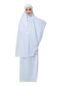 SIPO Singapur Malasia Borong musulmán Ramadán mujeres bordado Murah oración encaje de seda Indonesia Telekung - Product Image 2