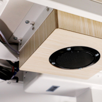 Table de bureau électronique blanche AOKE avec haut-parleur intégré, réglable en hauteur, pour ordinateur et jeux vidéo