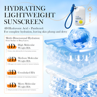 Crème solaire visage éclaircissante et illuminante SPF50 sans gras, à marque privée, avec niacinamide et vitamine C, protection UV