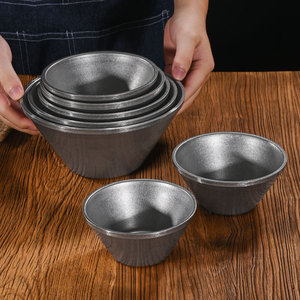 Bol conique rétro en acier inoxydable 304, couleur unie, finition vieillie, pour desserts, salades et fêtes - Product Image 2