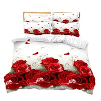 Ensemble de literie en polyester organique imprimé en 3D 3 pièces prêt à expédier pour un usage domestique-taie d'oreiller en feuille inspirée de mariage housse de couette