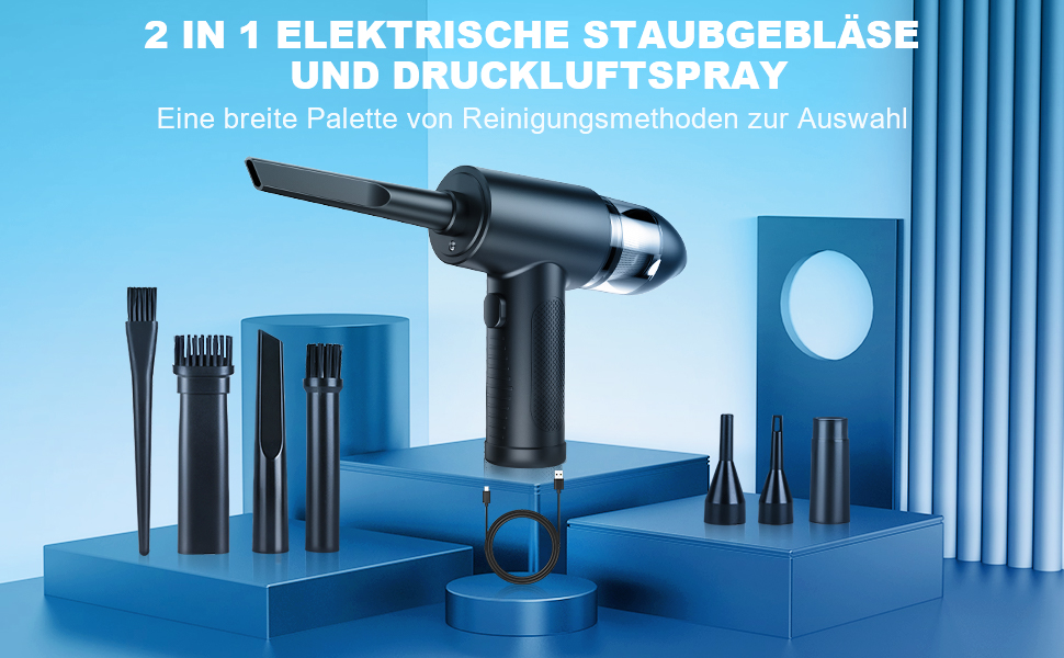 C19充電式ポータブルハンドヘルドエアダスターと掃除機2in1ブロワー