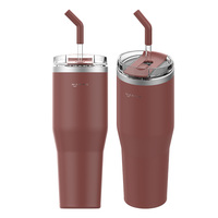 Logo personnalisé gravé au laser en acier inoxydable 32oz 40 oz mugs gobelet vierge avec sublimation avec couvercle en paille
