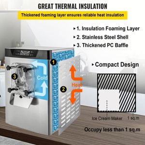 Máquina de helados duros, 1400W 20L/H, 2 uds., W - Product Image 3