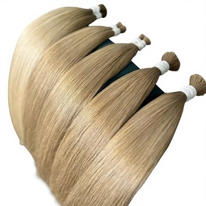 Extensiones de cabello humano a granel, súper doble densidad, color marrón claro, cabello decolorado para uso en salones. - Product Image 1