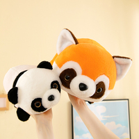 Peluche Panda Orange et Panda Géant Réversible Super Douce et Mignonne de Haute Qualité avec Tissu Doux pour la Peau et Design en Forme 3D