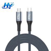 Cable USB4.0 USB C a C de 240W con Doble Conector Tipo-C, Trenzado de Nailon, Carga Rápida y Transferencia de Datos de Alta Velocidad de 40GBPS, 8K 60Hz para iPhone