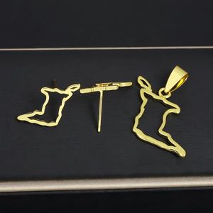 JXX Juego de Joyería de 2 Piezas, Collar y Pendientes, Juego de Joyería de Moda, Chapado en Oro, Juego de Joyería para Mujer - Product Image 1