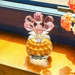 Decorazioni per la casa di nozze romantiche per la moglie di <span class=keywords><strong>cristallo</strong></span> altri oggetti di <span class=keywords><strong>cristallo</strong></span> fatti a mano con fiori <span class=keywords><strong>rosa</strong></span> di <span class=keywords><strong>cristallo</strong></span> - Product Image 5
