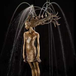 Lebendige Bronze-Brunnen-Skulptur mit Offsetdruck Kunden spezifische Designs für luxuriöse Außen-und Gewerbe räume - Product Image 3