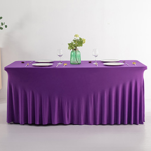 4ft 5ft 6ft 8ft Spandex kéo dài Polyester bảng váy trắng Khăn trải bàn với bảng váy căng trắng Ruffle Khăn trải bàn - Product Image 5