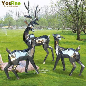 Estatua <span class=keywords><strong>de</strong></span> metal <span class=keywords><strong>de</strong></span> tamaño real, escultura abstracta, estatuas <span class=keywords><strong>de</strong></span> ciervos <span class=keywords><strong>de</strong></span> jardín <span class=keywords><strong>de</strong></span> <span class=keywords><strong>acero</strong></span> inoxidable a la venta - Product Image 3