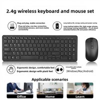 Ordinateur de bureau ultra-fin pleine taille avec clavier et souris sans fil USB 2.4G