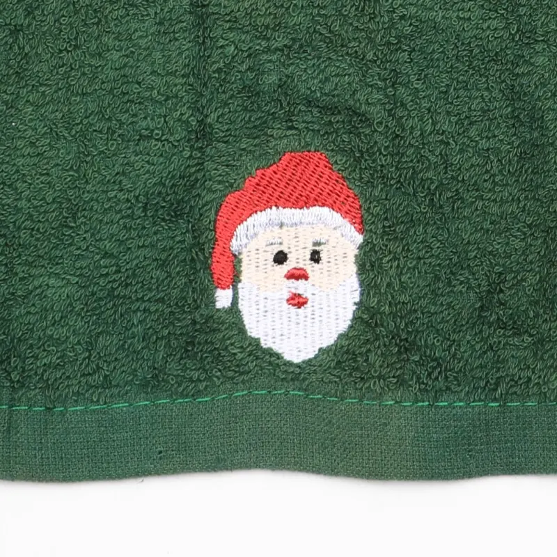 ผ้าเช็ดหน้าสีเขียวขนาดเล็ก ผ้าเช็ดมือเด็กคริสต์มาส ผ้าเช็ดหน้าผ้าฝ้ายขนาดเล็กจากสต็อก