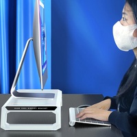 Support de moniteur multifonctionnel pliable pour bureau, avec port USB et base de rangement pour écran d'ordinateur portable