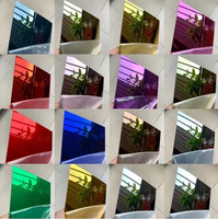 Plaque miroir en acrylique PMMA recyclable Guangmei GM-001, vente en gros d'usine, or, flexible, taille personnalisable, épaisseur 1-6 mm