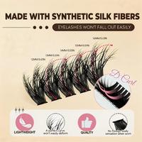 Kit de cils individuels DIY, extensions de cils, tige en coton noir, fibre PBT, longueurs mixtes