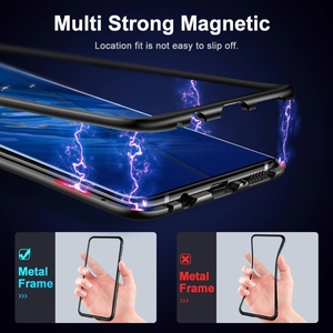 Étui magnétique en métal à adsorption de haute qualité avec dos en verre trempé pour <span class=keywords><strong>iPhone</strong></span> - Product Image 3