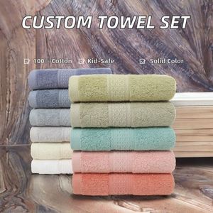 Ensemble de serviettes de bain de luxe en coton pur couleur unie pour hôtel et spa, tapis de bain, protection enfant, logo personnalisable, tissé, vente en gros - Product Image 3