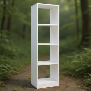 Étagère à 5 niveaux étroite 33x15x85cm en bois blanc, fer et plastique, organisateur de rangement pour bureau et chambre, design minimaliste - Product Image 2