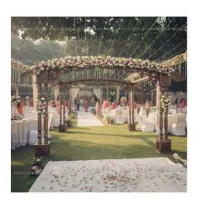 Mandap de Boda Real Indio de Madera de Teca Tallado a Mano – Decoración Tradicional para Escenarios de Bodas al Aire Libre - Product Image 1