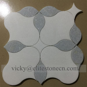 Schomex Carrara混合ホワイトThassosウォータージェットアート花大理石モザイクタイル10mm厚さモダン寄木細工 - Product Image 3