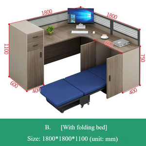 Poste <span class=keywords><strong>de</strong></span> travail modulaire <span class=keywords><strong>et</strong></span> personnalisable pour bureau, avec <span class=keywords><strong>lit</strong></span> pliant dissimulé, bureau en L avec <span class=keywords><strong>lit</strong></span> <span class=keywords><strong>de</strong></span> sieste <span class=keywords><strong>et</strong></span> rangement - Product Image 5
