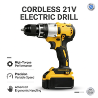 Perceuse-visseuse sans fil 21V à batterie, sans balais, à vitesse variable et mandrin, pour le bois, le métal et les travaux de vissage