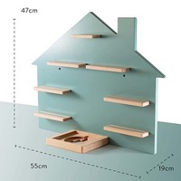 Étagère murale en bois massif moderne sur mesure à 5 niveaux pour accrocher Toniebox et Tonies