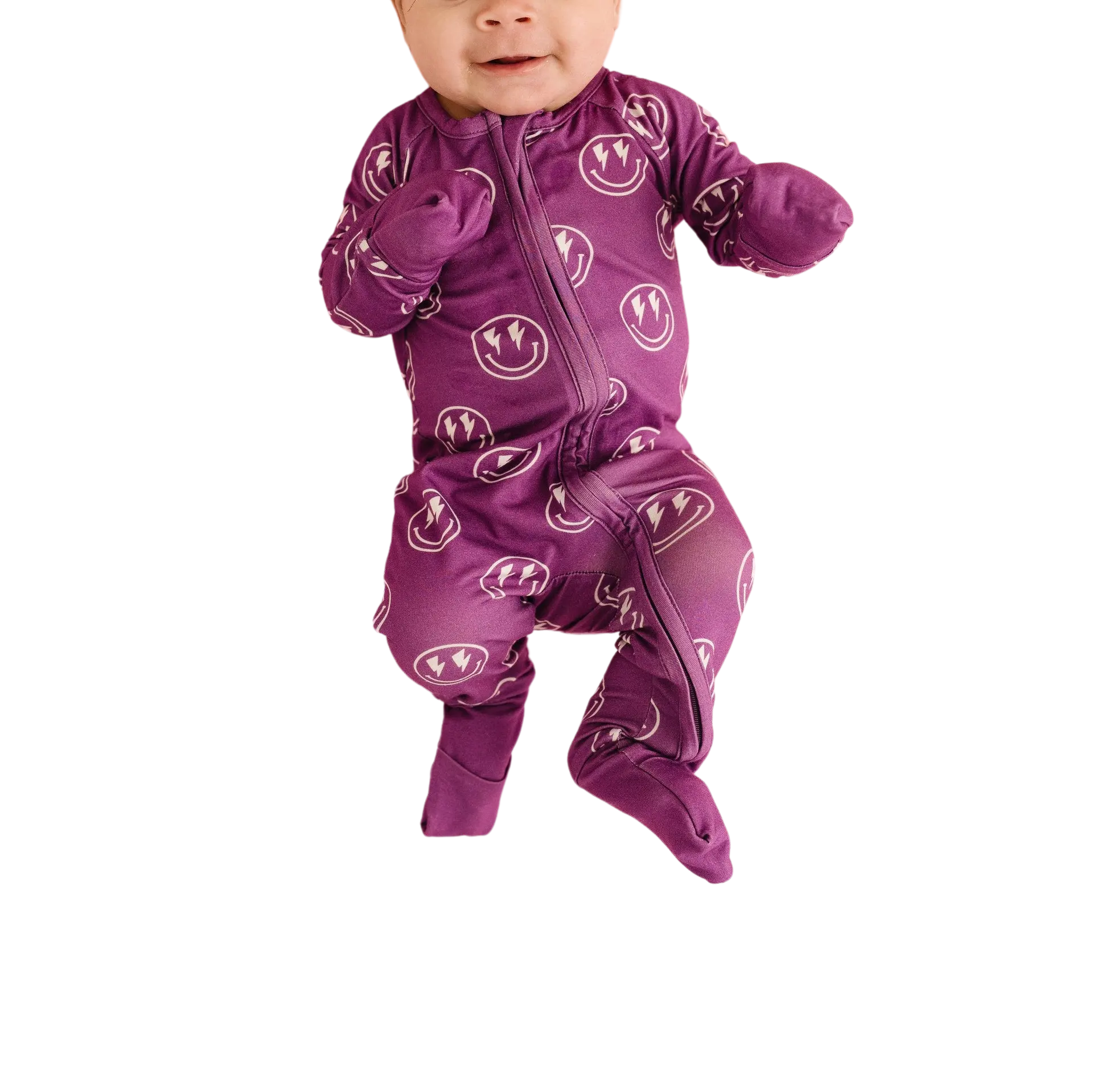 Benutzer definierter Druck OEM & ODM Bambus Baby Smily Kleidung Gedruckt One Piece Zippy Pyjama Kleinkind Kleinkind Kleidung Baby Stram pler Sleeper