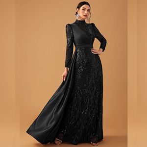 新款时尚女式长袖亮片晚礼服女士优雅舞会礼服新娘婚礼休闲礼服 - Product Image 6